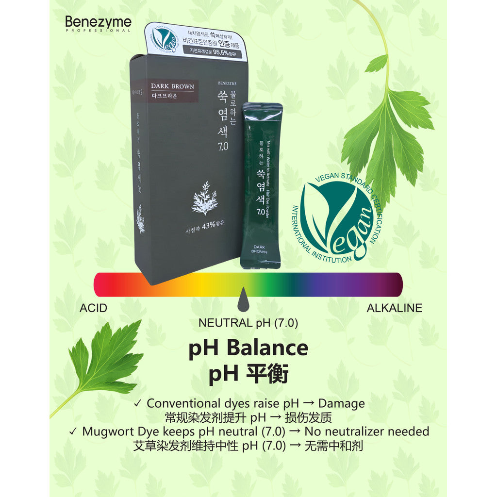 Benezyme SSUC Powder Color Cream | Dye Hair With Water | 10g x 3 sachets |  草本水染