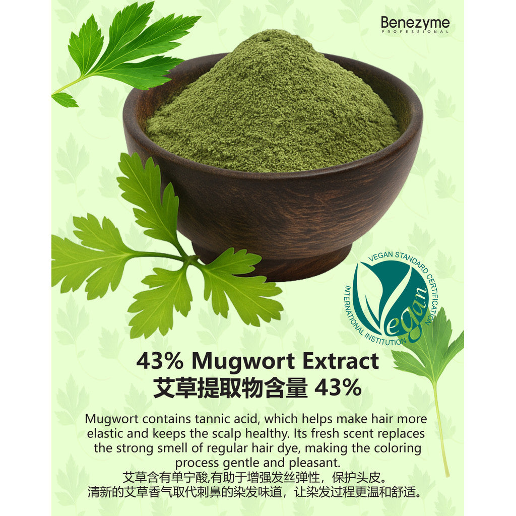 Benezyme SSUC Powder Color Cream | Dye Hair With Water | 10g x 3 sachets |  草本水染